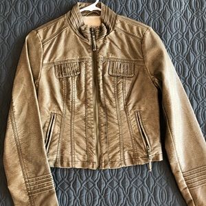 Tan leather jacket
